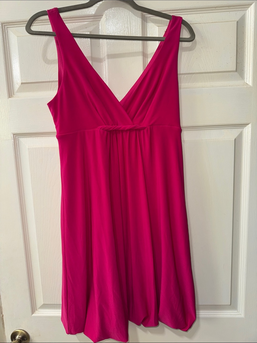 ABS Allen Schwartz Collection Hot Pink Surplice V-Neck Sleeveless Mini Dress EUC